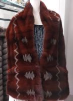 Эксклюзивный меховой палантин из норки с интарсией