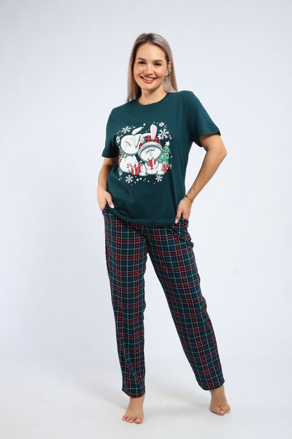 664 Пижама Зайки [зеленый]