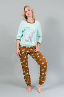 Женская пижама с брюками и кофтой 179 [ментол]