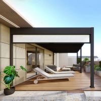 Пергола биоклиматическая Aquaviva Авангард, монтаж к стене (ручное управление ламелями)