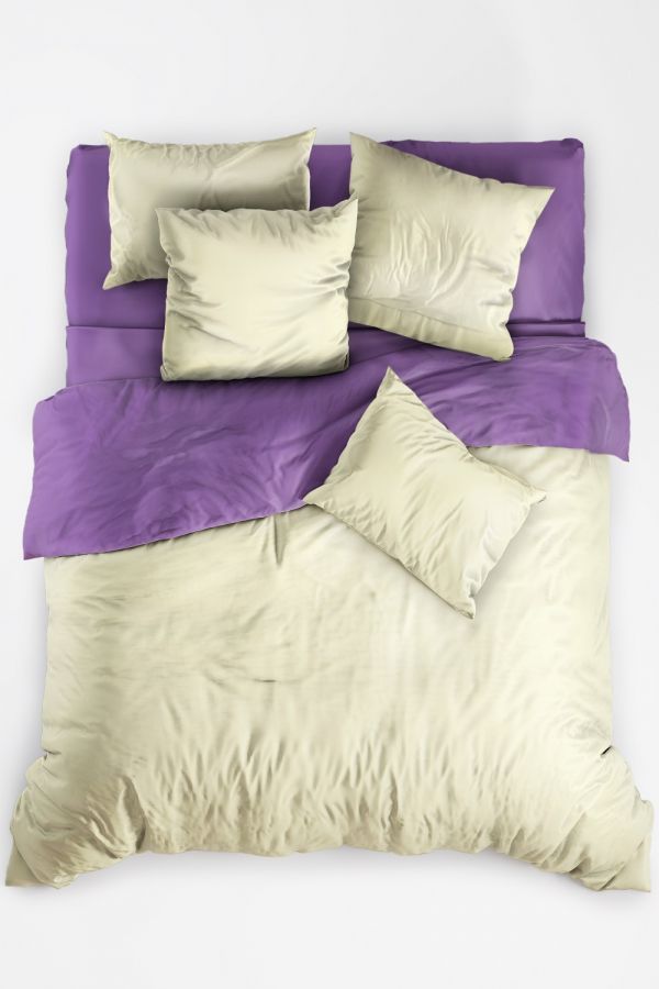 Поплин 2-х спальный с евро [в ассортименте] Сливки постельное белье