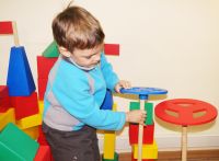 Напольный конструктор деревянный цветной по методике Поликарпова 68 элементов, для группы детского сада