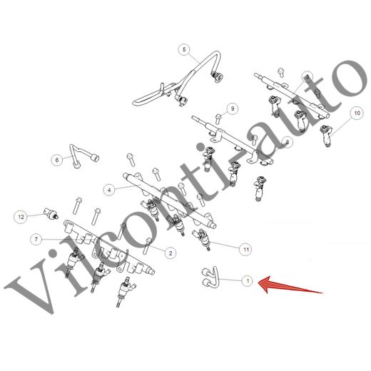 ТРУБКА ТОПЛИВНОЙ РЕЙКИ ВПУСКНАЯ TANK 500 1100370XEZ01 100% ОРИГИНАЛ