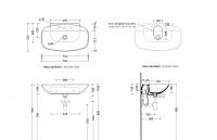 Подвесная раковина Flaminia NudaSlim 75 Countertop - Wall Hung Basin ND75PR 76х445 схема 3