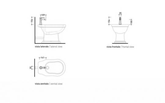 Смеситель Flaminia Evergreen Bidet Mixer Dual Controls схема 2