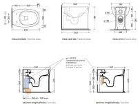 Напольный приставной унитаз Flaminia Madre Plus Goclean Back To Wall WC схема 5