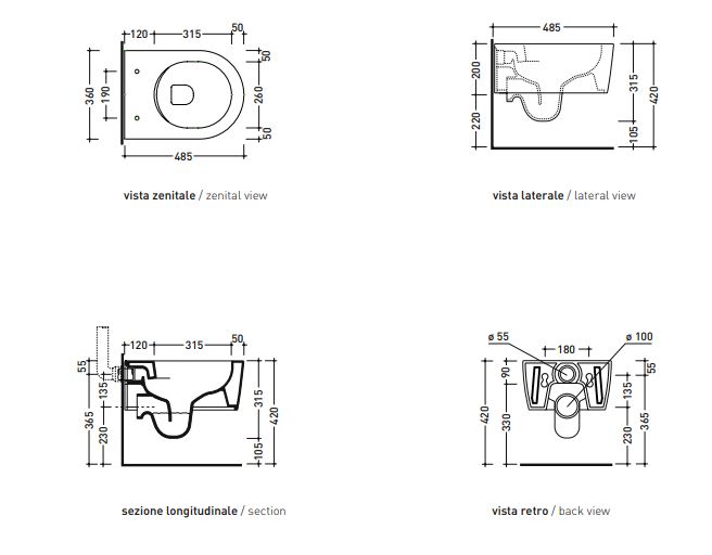 Подвесной унитаз Flaminia Mini Link Goclean Wall Hung WC ФОТО