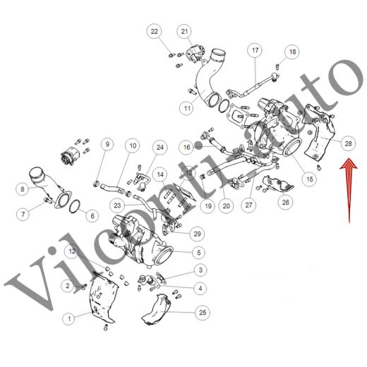 ТЕПЛОВАЯ ЗАЩИТА ПРАВОЙ ТУРБИНЫ ВЕРХНЯЯ TANK 500 1118760XEZ01 100% ОРИГИНАЛ