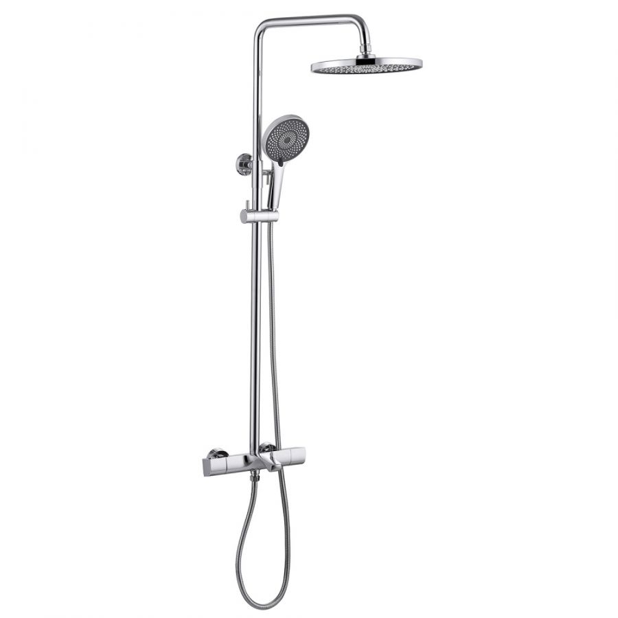 Душевая стойка ABBER Thermostat AF8516L с термостатом и изливом, хром