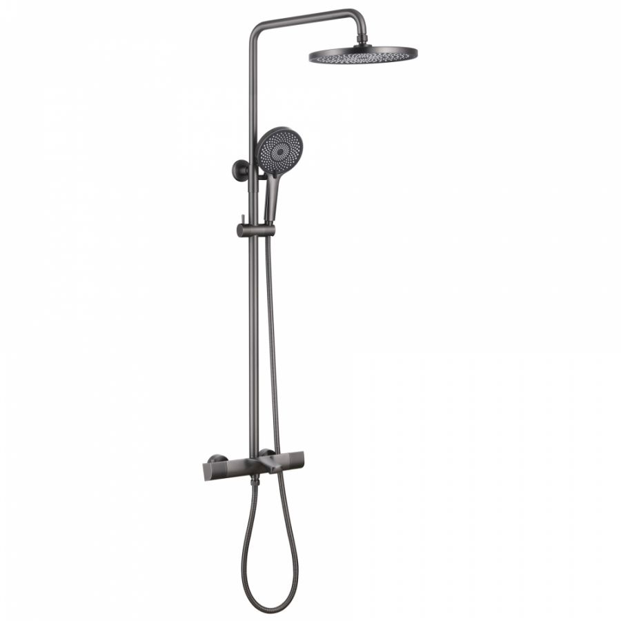 Душевая стойка ABBER Thermostat AF8516NGL с термостатом и изливом, Никель