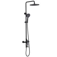 Душевая стойка ABBER Weiss Insel AF8016BL с изливом, черный матовый