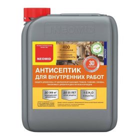 Антисептик Neomid 400 5кг для Внутренних Работ, Бесцветный, Концентрат (1:5) / Неомид 400
