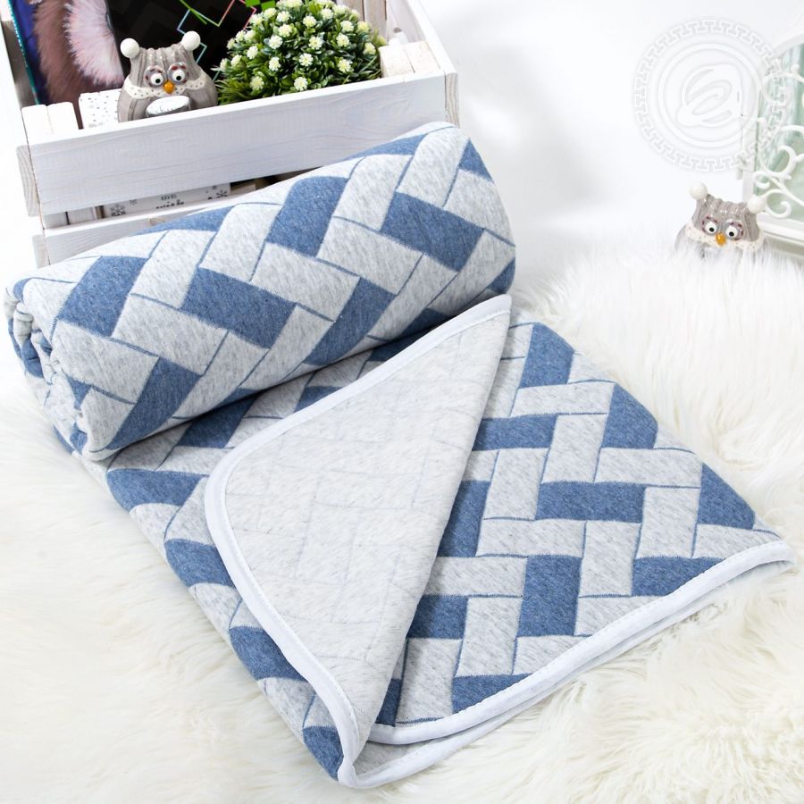 Домино синее (Детские одеяла-покрывала (трикотаж))