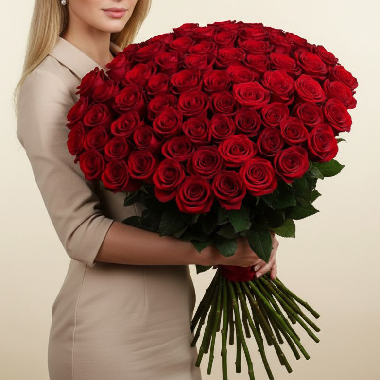 101 роза Эквадор Explorer (60см)
