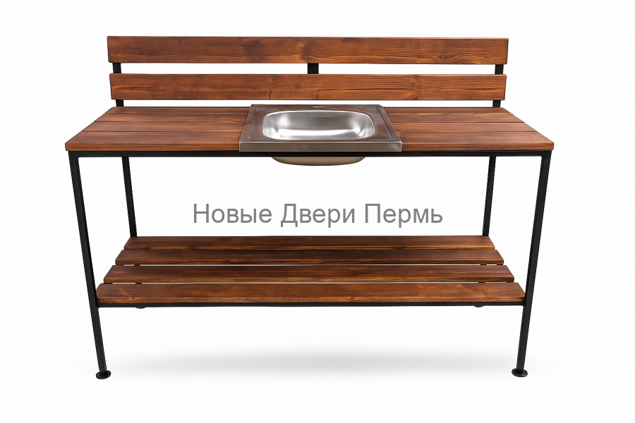 Дачный стол со встроенной мойкой 150х50х80 см