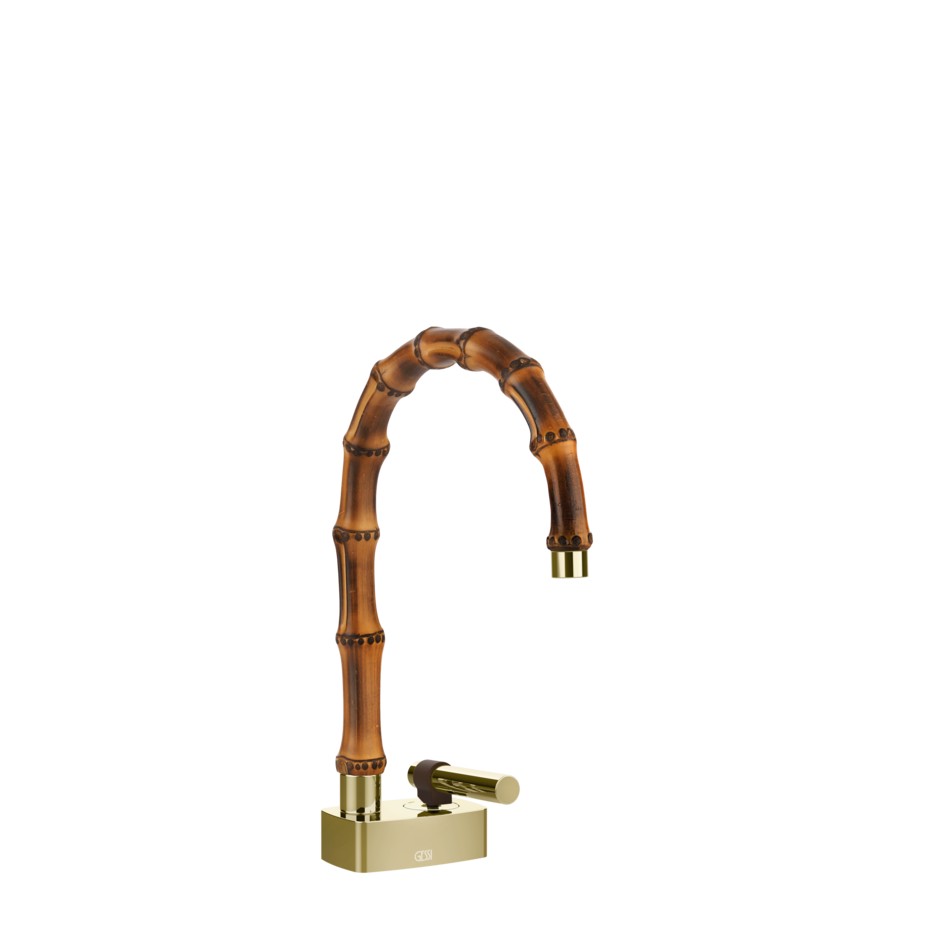 Смеситель для раковины Gessi Jacqueline 77001 с низким поворотным изливом без донного клапана ФОТО