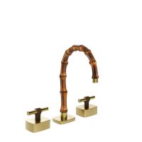 Смеситель для раковины Gessi Jacqueline 77013 с низким изливом и металлическим Т-образным вентилем на 3 отверстия схема 9