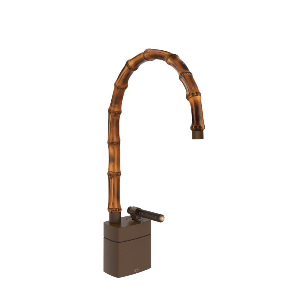 Смеситель для раковины Gessi Jacqueline 77229 средний со средним поворотным изливом и вентилем под дерево