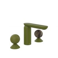 Смеситель для раковины Gessi Perle 74015 без донного клапана, с вентилями-сферами из металла и мрамора Emperador Dark схема 5 Смеситель для раковины Gessi Perle 74015 без донного клапана, с вентилями-сферами из металла и мрамора Emperador Dark схема 5