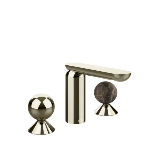 Смеситель для раковины Gessi Perle 74015 без донного клапана, с вентилями-сферами из металла и мрамора Emperador Dark схема 12 Смеситель для раковины Gessi Perle 74015 без донного клапана, с вентилями-сферами из металла и мрамора Emperador Dark схема 12