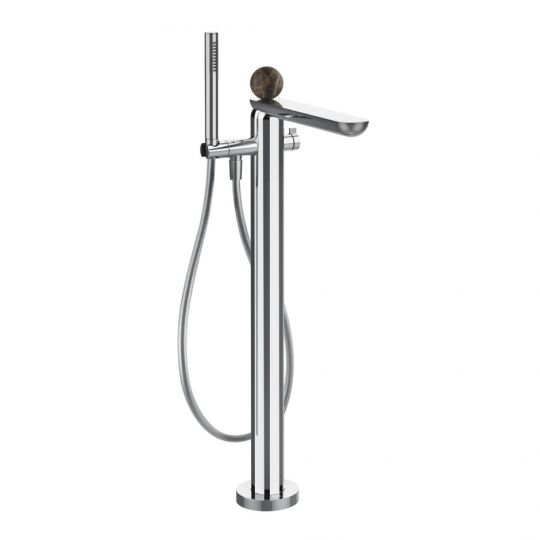 Смеситель для ванны Gessi Perle 74129 напольный с ручным душем и переключателем с вентилем из камня Emperador Dark схема 1 Смеситель для ванны Gessi Perle 74129 напольный с ручным душем и переключателем с вентилем из камня Emperador Dark схема 1