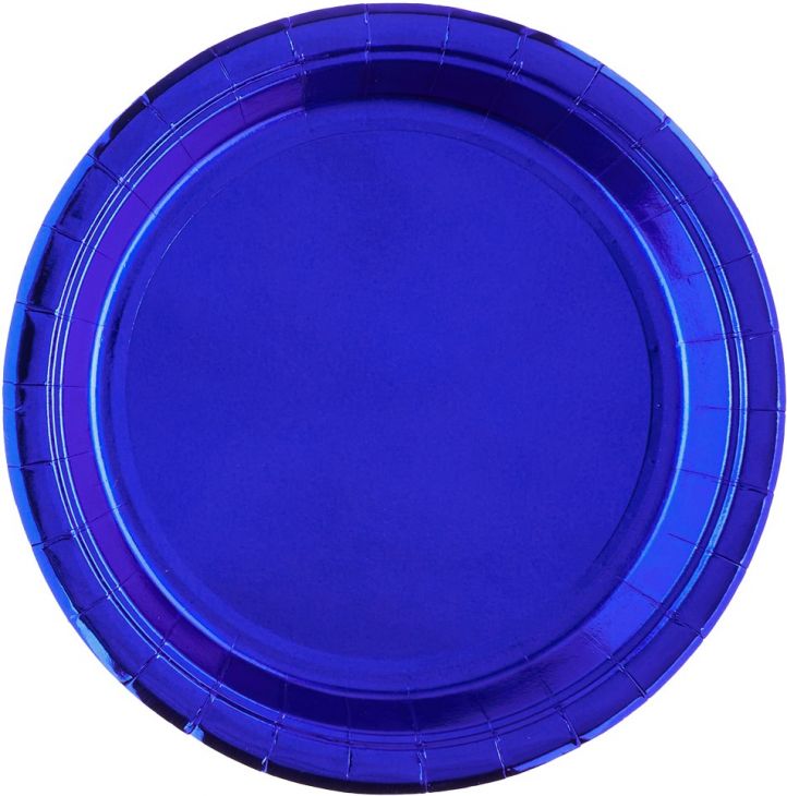 Тарелки (9''/23 см) Синий, Металлик, 6 шт
