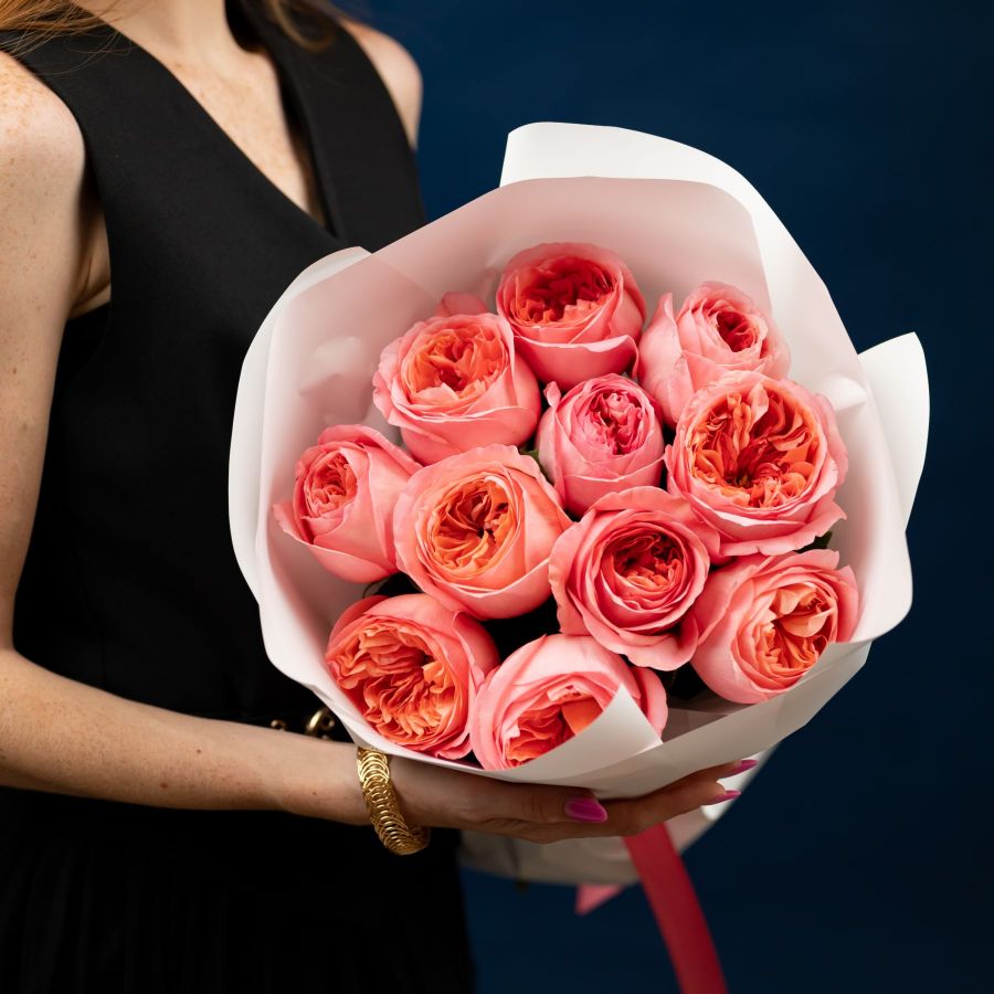 Пионовидная роза от 7 шт (60см, Пинк Экспрешн)