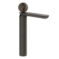 Смеситель для раковины Gessi Perle 74153 высокий с донным клапаном и вентилем из мрамора Emperador Dark схема 1