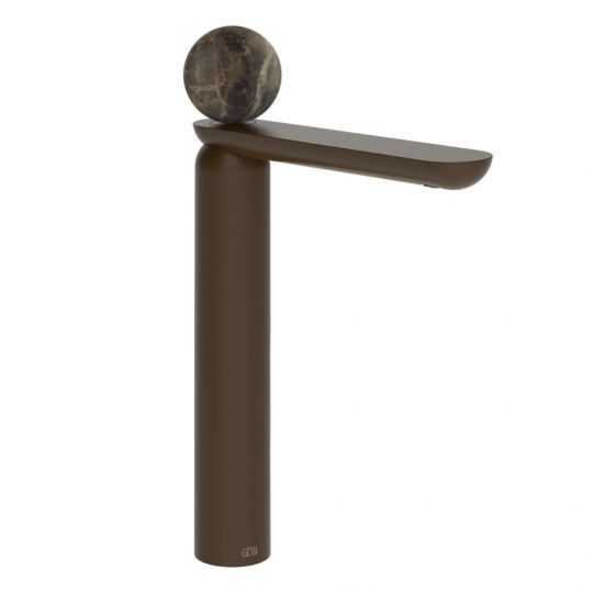 Смеситель для раковины Gessi Perle 74153 высокий с донным клапаном и вентилем из мрамора Emperador Dark схема 8