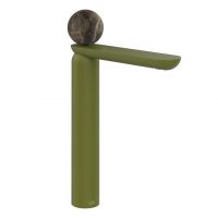 Смеситель для раковины Gessi Perle 74153 высокий с донным клапаном и вентилем из мрамора Emperador Dark схема 13