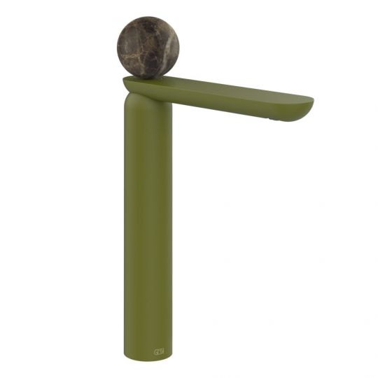 Смеситель для раковины Gessi Perle 74153 высокий с донным клапаном и вентилем из мрамора Emperador Dark схема 13