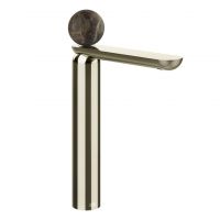 Смеситель для раковины Gessi Perle 74153 высокий с донным клапаном и вентилем из мрамора Emperador Dark схема 14