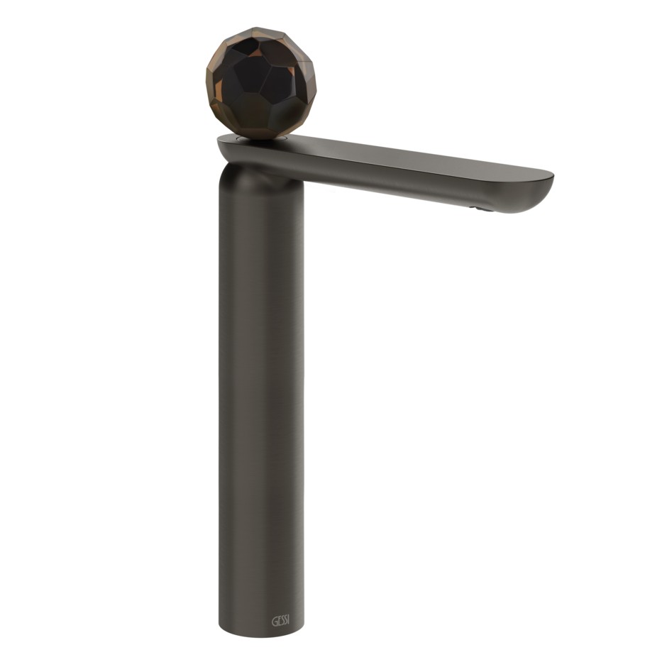 Смеситель для раковины Gessi Perle 74253 высокий с донным клапаном и вентилем из муранского стекла Sfaccettato