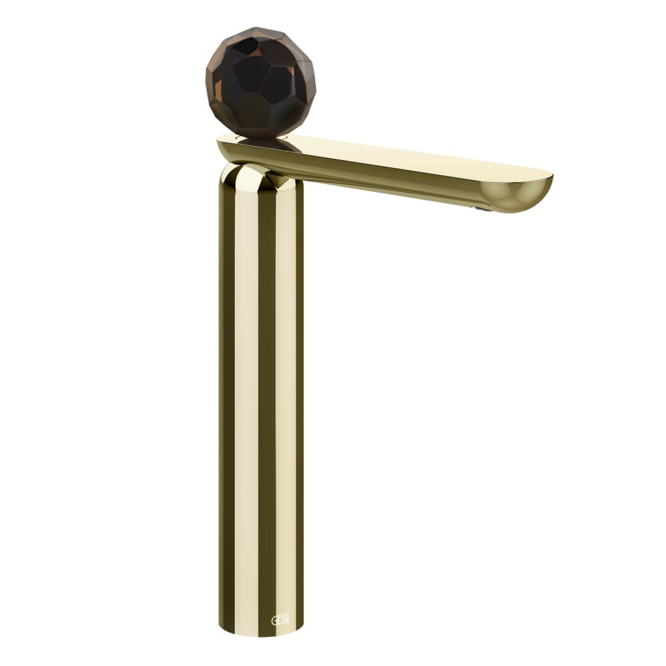 Смеситель для раковины Gessi Perle 74253 высокий с донным клапаном и вентилем из муранского стекла Sfaccettato ФОТО