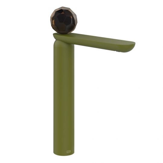 Смеситель для раковины Gessi Perle 74253 высокий с донным клапаном и вентилем из муранского стекла Sfaccettato схема 13