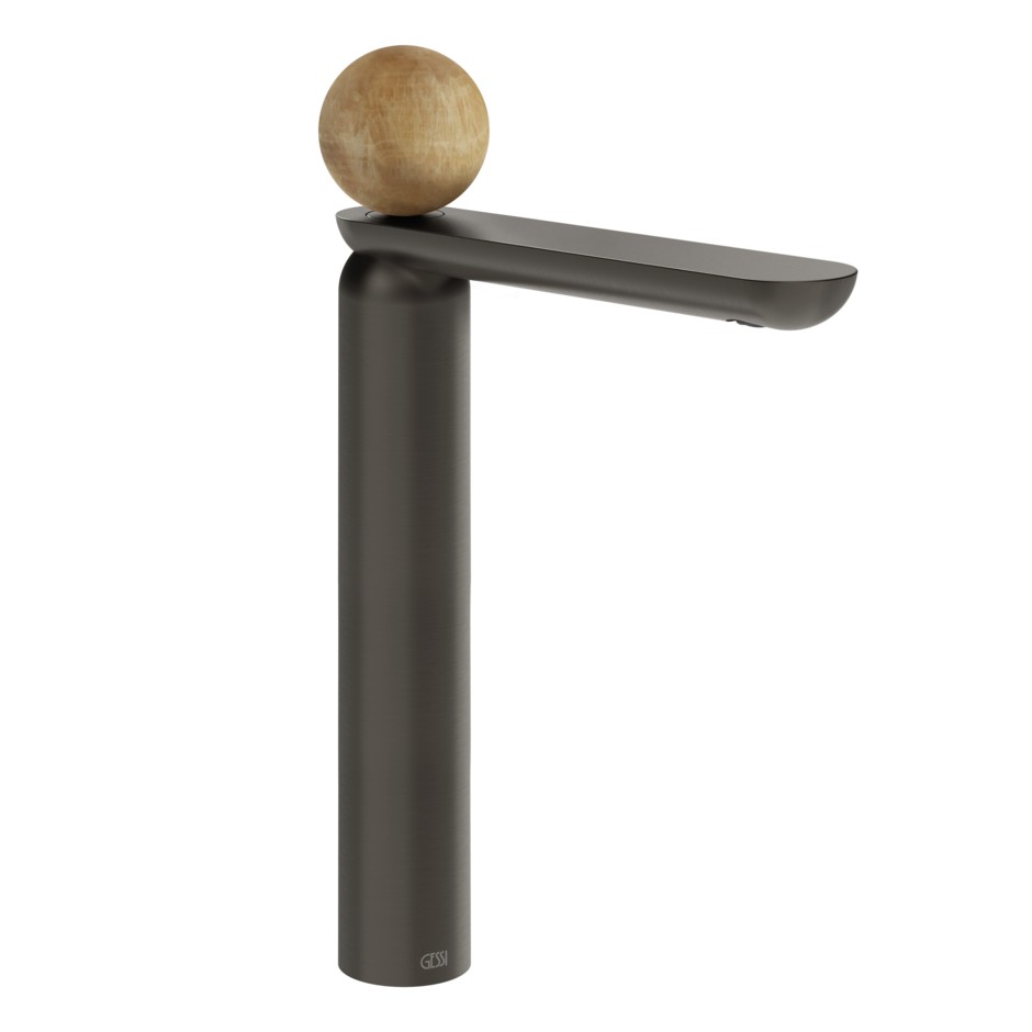 Изображение Смеситель для раковины Gessi Perle 74353 высокий с донным клапаном и вентилем из камня Onyx Cola