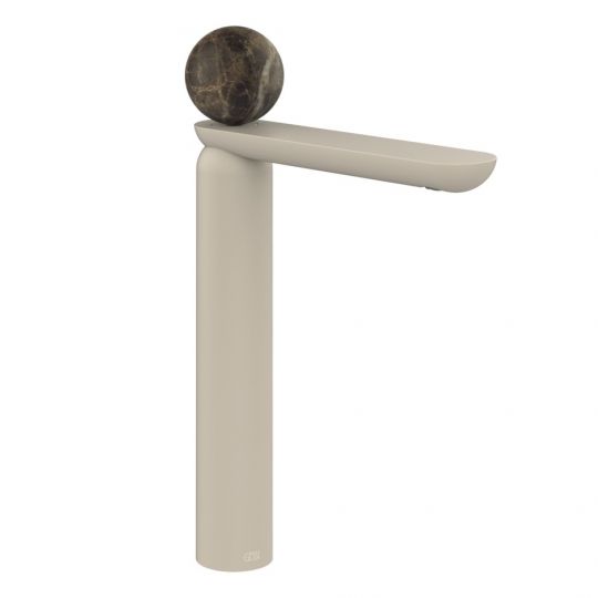 Смеситель для раковины Gessi Perle 74104 высокий без донного клапана с вентилем из мрамора Emperador Dark схема 12