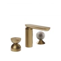 Смеситель для раковины Gessi Perle 74968 без донного клапана с металлическим вентилем-полусферой и вентилем-сферой из муранского стекла Pulegoso схема 15