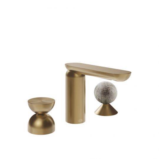 Смеситель для раковины Gessi Perle 74968 без донного клапана с металлическим вентилем-полусферой и вентилем-сферой из муранского стекла Pulegoso схема 15