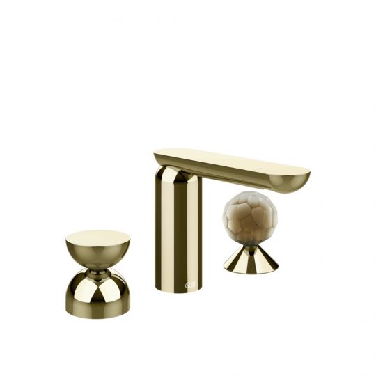 Смеситель для раковины Gessi Perle 74948 без донного клапана с металлическим вентилем-полусферой и вентилем-сферой из муранского стекла Battuto схема 4