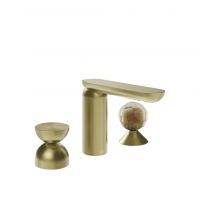 Смеситель для раковины Gessi Perle 74948 без донного клапана с металлическим вентилем-полусферой и вентилем-сферой из муранского стекла Battuto схема 5