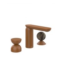 Смеситель для раковины Gessi Perle 74918 без донного клапана с металлическим вентилем-полусферой и вентилем-сферой из мрамора Emperador Dark схема 11