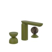 Смеситель для раковины Gessi Perle 74918 без донного клапана с металлическим вентилем-полусферой и вентилем-сферой из мрамора Emperador Dark схема 13