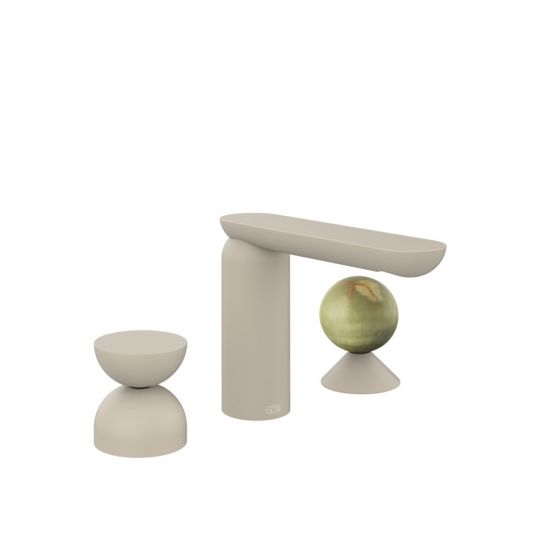 Смеситель для раковины Gessi Perle 74958 без донного клапана с металлическим вентилем-полусферой и вентилем-сферой из камня Onyx Green схема 12 Смеситель для раковины Gessi Perle 74958 без донного клапана с металлическим вентилем-полусферой и вентилем-сферой из камня Onyx Green схема 12