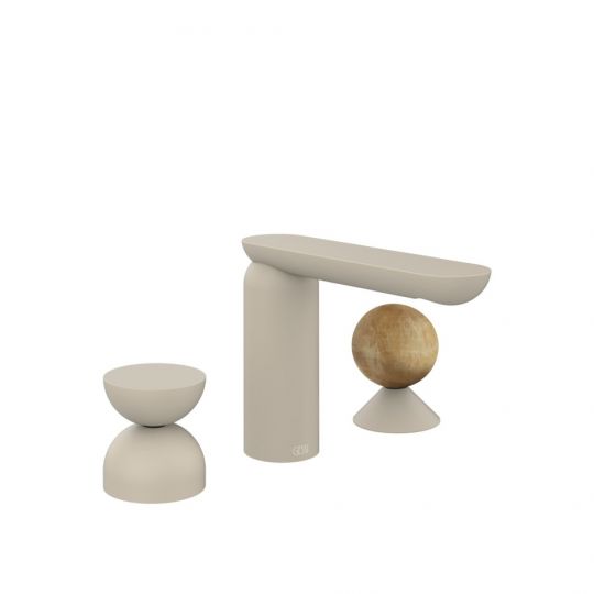 Смеситель для раковины Gessi Perle 74938 без донного клапана с металлическим вентилем-полусферой и вентилем-сферой из камня Onyx Cola схема 12