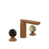 Смеситель для раковины Gessi Perle 74255 без донного клапана с вентилями-сферами из муранского стекла Sfaccettato и камня Onyx Green схема 11