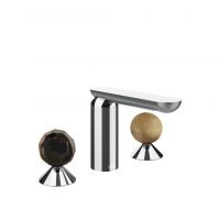 Смеситель для раковины Gessi Perle 74235 без донного клапана с вентилями-сферами из муранского стекла Sfaccettato и камня Onyx Cola схема 6