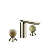 Смеситель для раковины Gessi Perle 74455 без донного клапана с вентилями-сферами из муранского стекла Battuto и камня Onyx Green схема 14