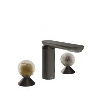Смеситель для раковины Gessi Perle 74465 без донного клапана с вентилями-сферами из муранского стекла Battuto и Pulegoso схема 1