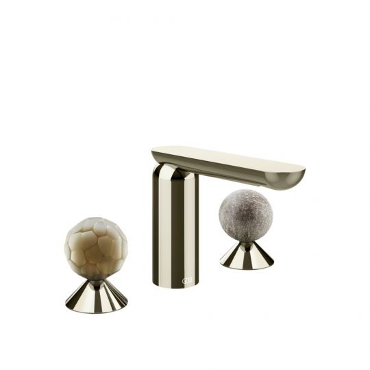 Смеситель для раковины Gessi Perle 74465 без донного клапана с вентилями-сферами из муранского стекла Battuto и Pulegoso схема 14